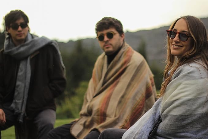 Alpaca Wool Blanket – Twin Size, 75 x 38 Inches – Warm & Lightweight – Couch, Bed, or Outdoor Blanket – Beige