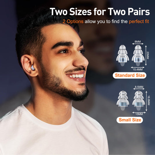Reure High Fidelity Concert Ear Plugs, Noise Cancelling Silicone Ear Plugs 2 Pairs Great for Concerts Loud Music, Musicians, Motorcycles, Airplanes, Raves, Hearing Protection -23 dB