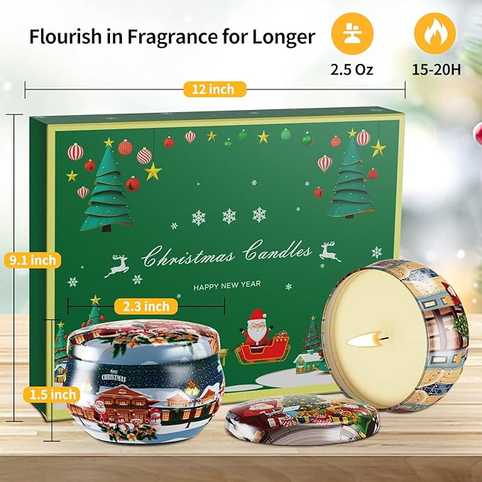 Christmas Gift Sets, Primevolve Scented Candles of 12 Bulk Home Aromatherapy Candles with Fragrances, Gift for Women, Candlelight Dinner Spa Bath