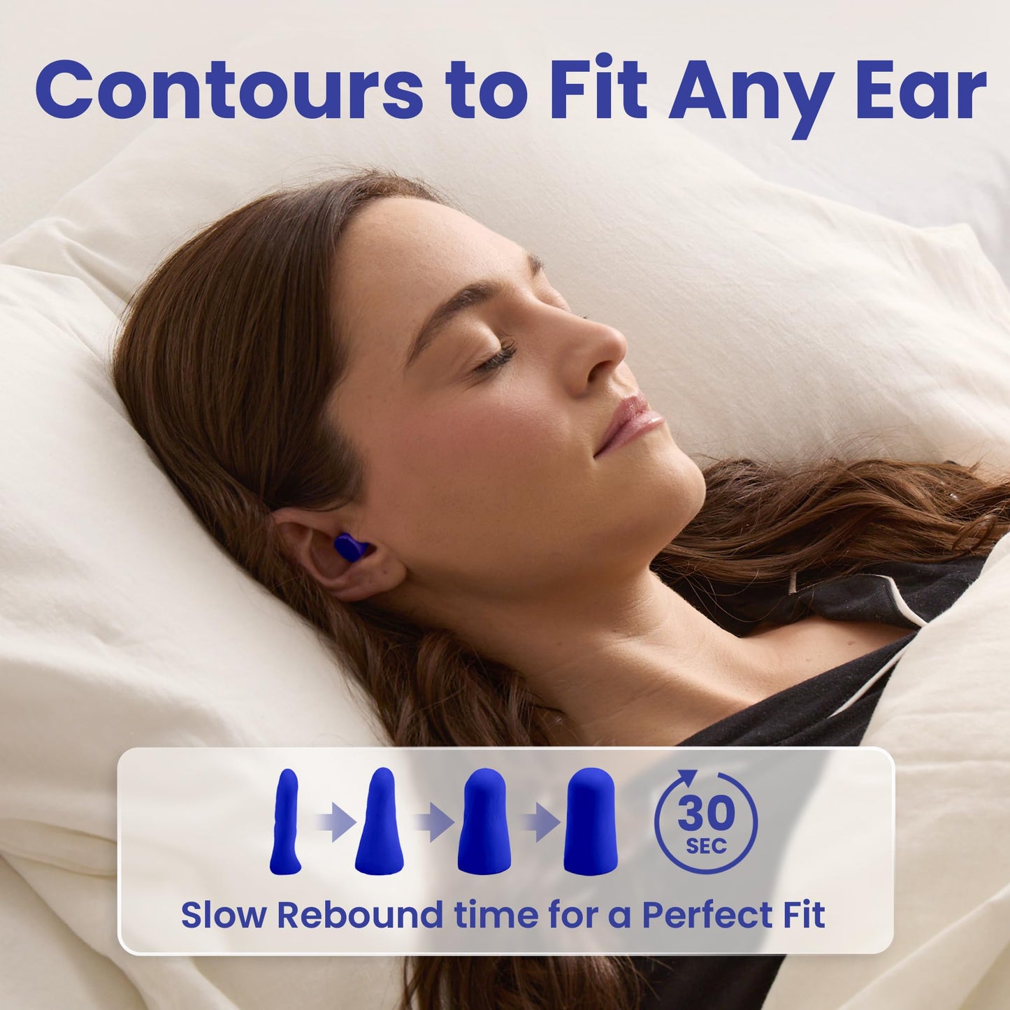 SnoozePlugs Ultra Soft Foam Earplugs for Sleeping, 60 Pairs Comfortable Foam Ear Plugs for Side Sleepers- 33db NRR Nightime Earplugs for Snore Blocking, Noise Canceling Sleep