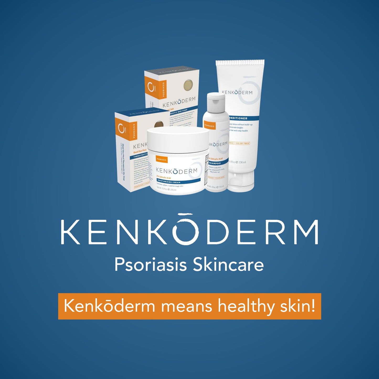 Kenkoderm Psoriasis Dead Sea Mineral Salt Soap with Argan Oil & Salicylic Acid, Natural Exfoliating Body & Face Cleanser for Sensitive Skin, Color & Fragrance Free, 4.25 Ounce, 1 Bar