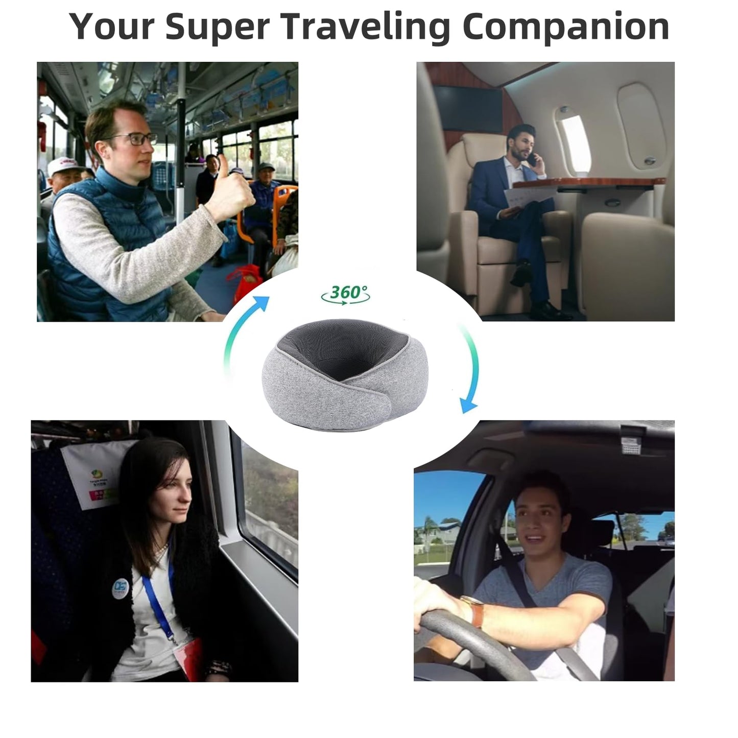 WYCWYQDR Neck Pillow for Traveling,Premium Memory Foam Travel Pillow, Removable Washable Neck Pillow Cover， Suitable for Airplanes,Offices and Cars