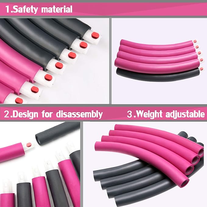 Auoxer Fitness Exercise Weighted Hoops, Lose Weight Fast by Fun Way to Workout, Fat Burning Healthy Model Sports Life, Detachable and Size Adjustable Design