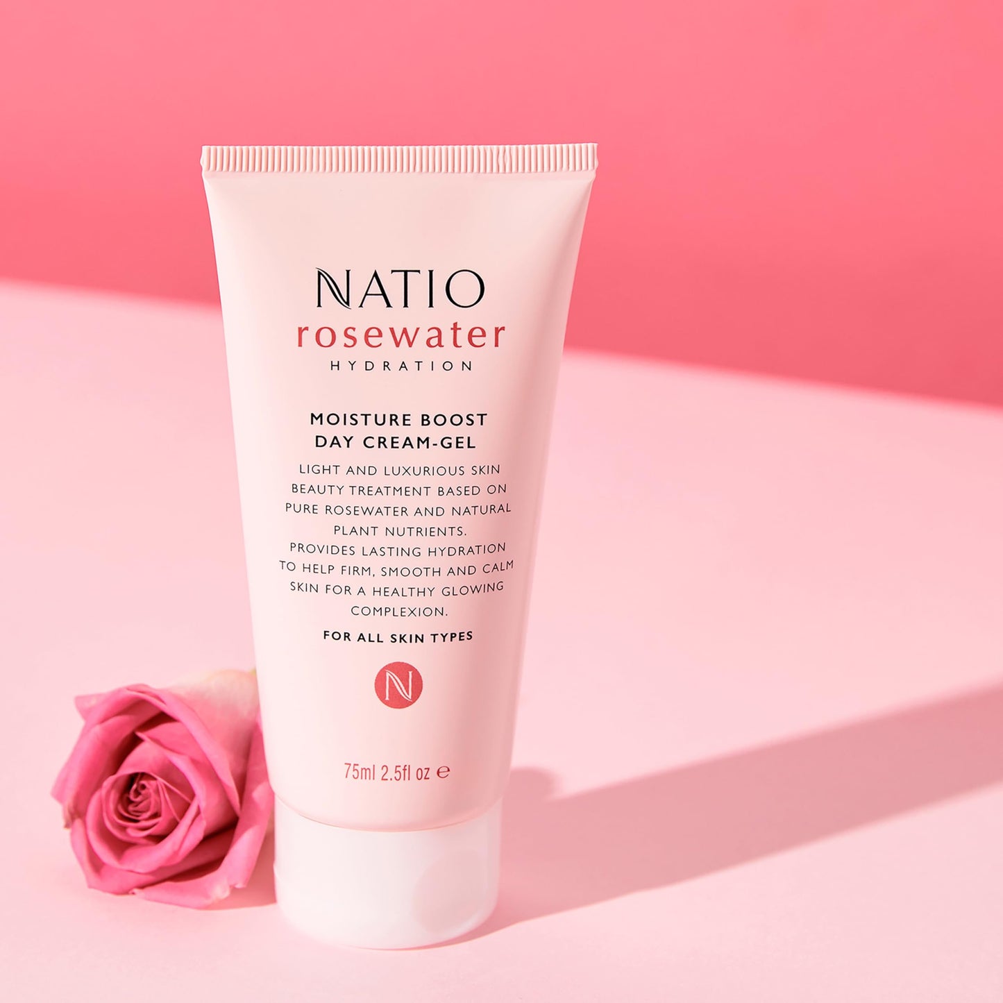 Natio Australia Rosewater Hydration Moisture Boost Day Cream-Gel, 2.5 oz - Face Cream with Shea Butter - Face Moisturizer for All Skin Types