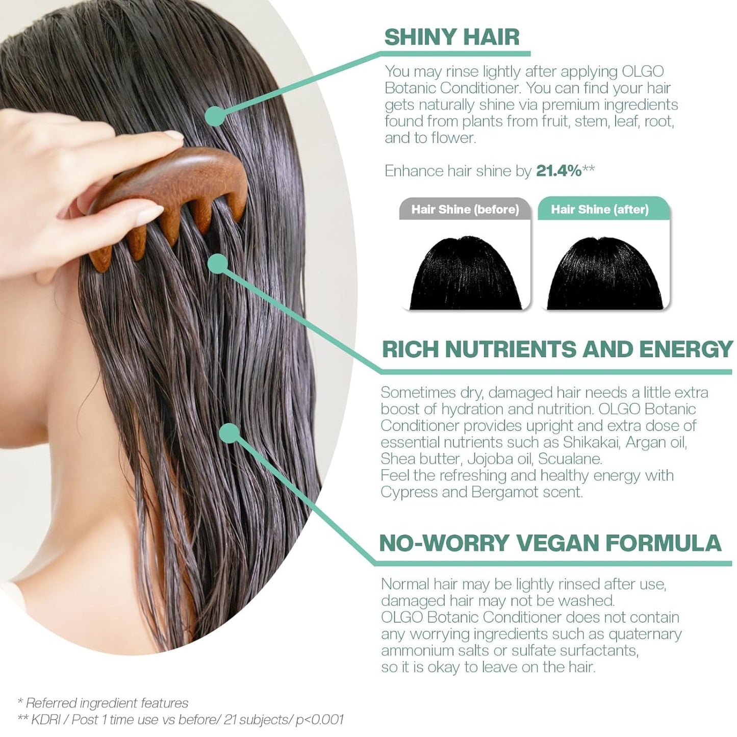 KSBC OLGO Botanic Conditioner Bar 2.8oz - Vegan, Sulfate-Free, Silicone-Free | Sustainable | Nourishing Argan, Jojoba, Shea Butter & Bergamot for Shiny, Healthy Hair