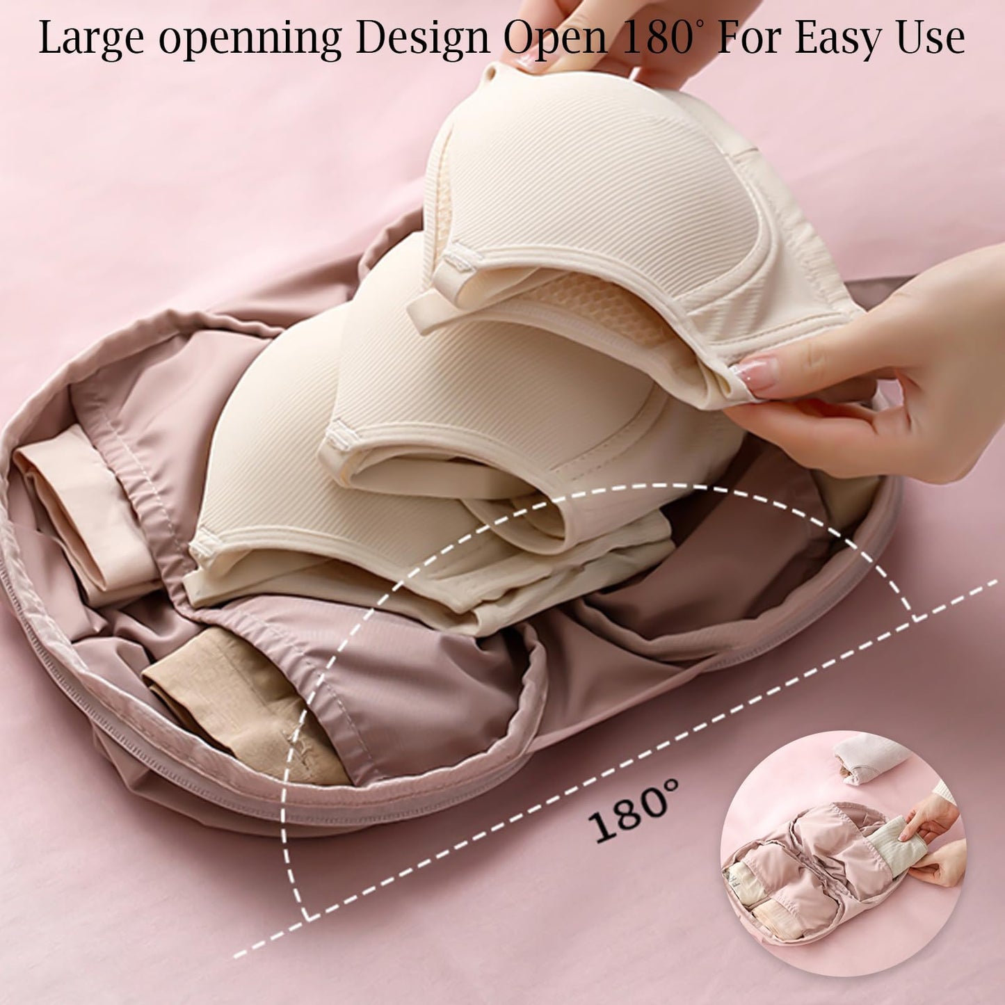 Travel Underwear Packing Cube for Women – Portable Luggage Organizer, Multi-Compartment Storage Bag for Clothes, Bras, and Accessories, Ideal for Suitcases and Carry-Ons