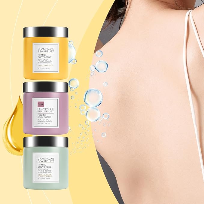 Champagne Lift & Firming Body Cream,Champagne Lift Body Creme – Anti-Aging Skin Tightening with Lifting Formula | Hydrates Dry Skin,Deep Hydration & Smoothing, Hydrates Dry Skin Arms & Legs (Rose)