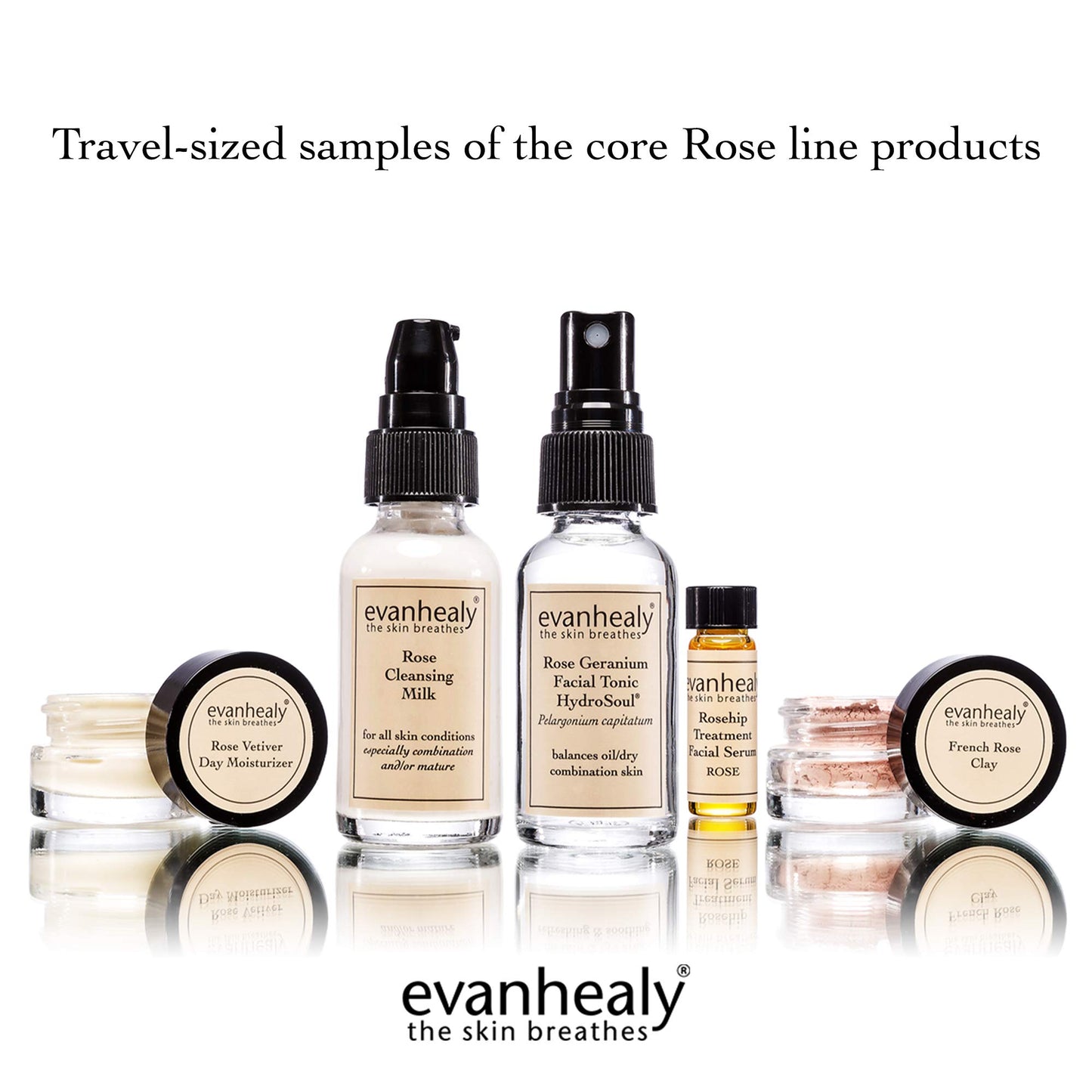 evanhealy Balancing Ritual | Rose Skin Care Set | 5 Piece Travel Face Care Kit for Combination Skin | Skincare Kit with Facial Mask & Gentle Skin Cleanser | Harmonize Oil Imbalance