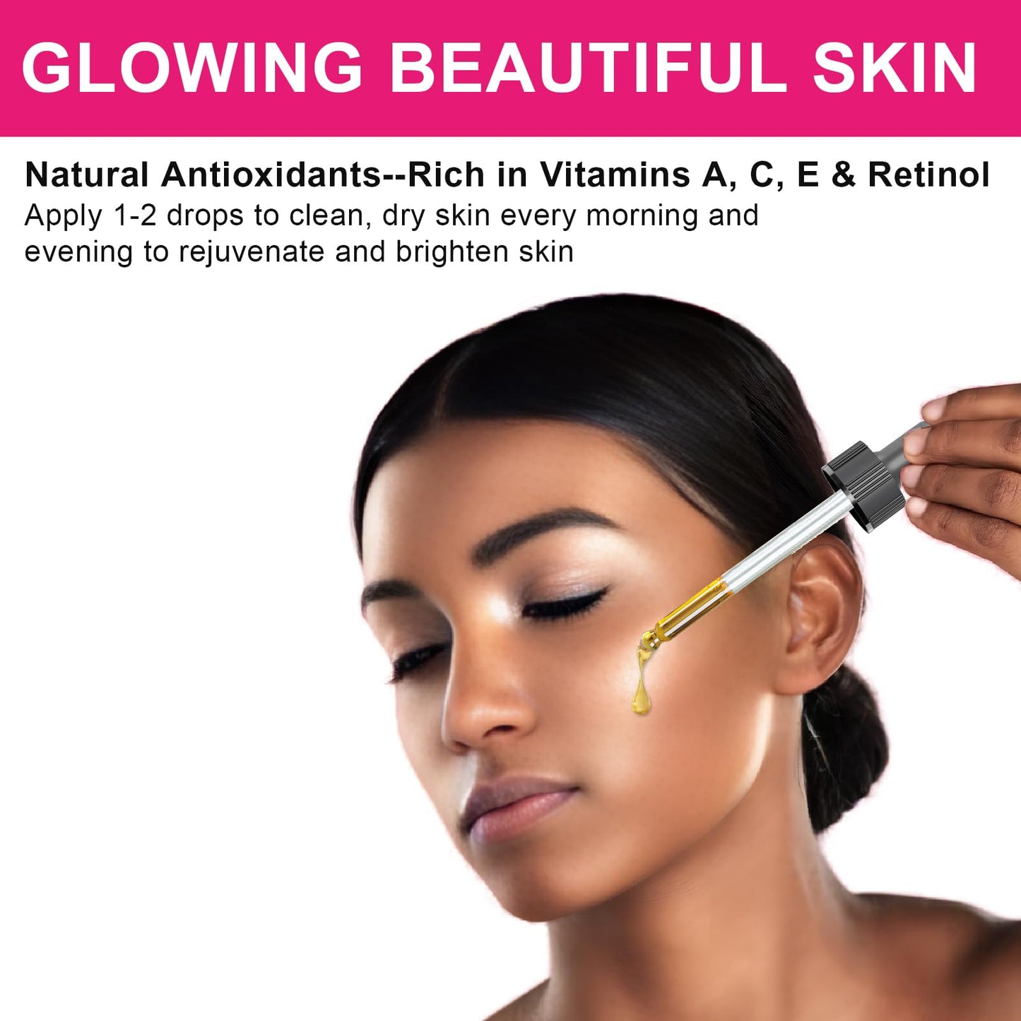 MMPANG Organic Rosehip Seed Oil for Face, USDA Certified, Cold Pressed, Unrefined, 100% Pure Natural Rose Hip Oil (1oz / 30ml) for Anti-Aging, Acne Scar Treatment, Skin & Hair Care, Gua Sha Massage