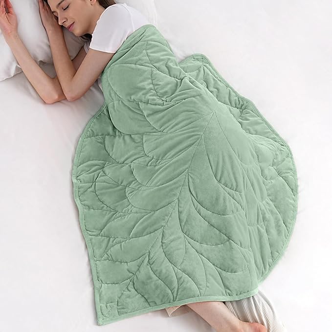 Kaisa Weighted Blanket for Adults 7lbs 41" x 53", Cozy Luxury Crystal Velvet Small Weighted Lap Blanket, All-Season Blanket, Machine Washable, Sage Green