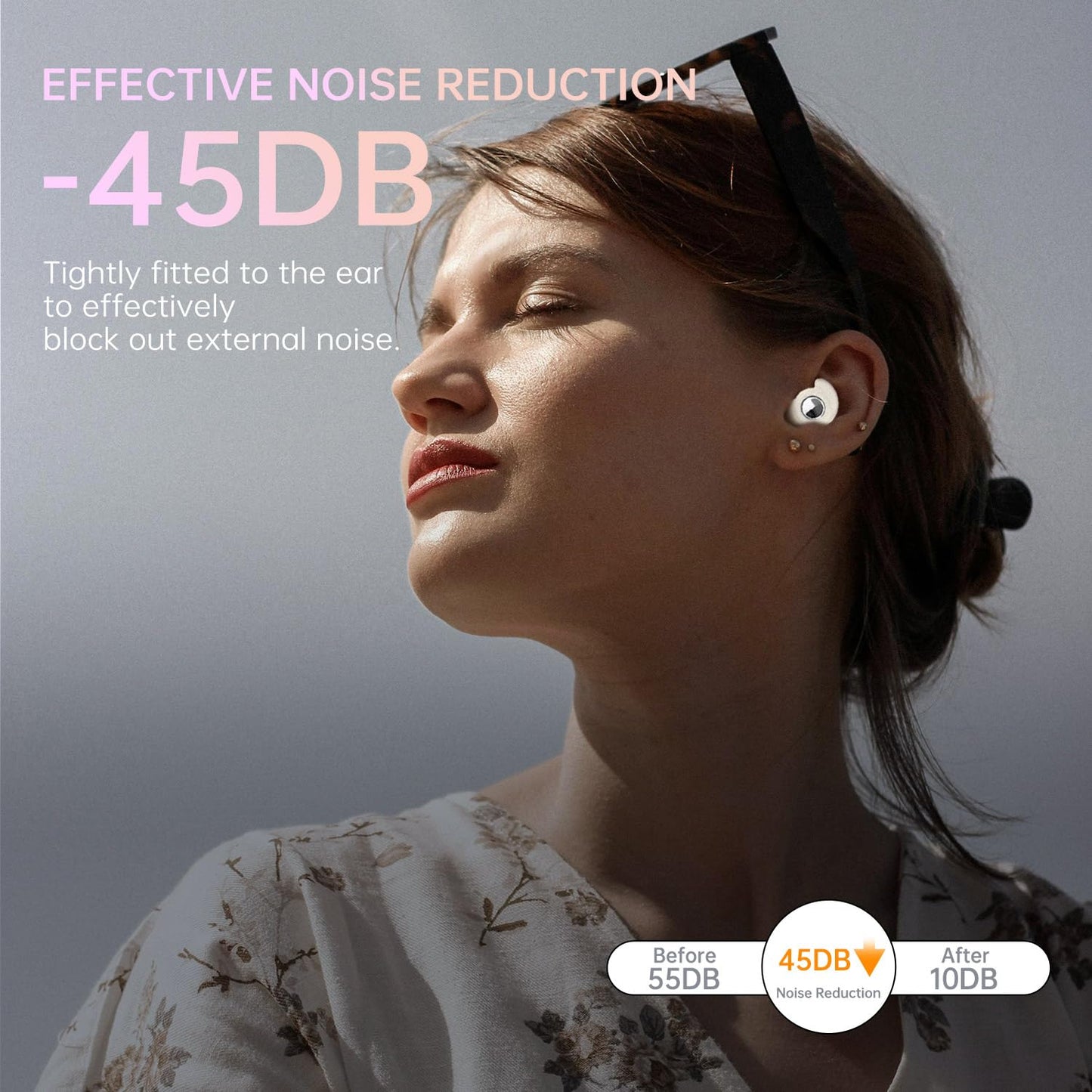 CHACHA Earplugs for Sleeping, 45dB Noise Cancelling Reduction, Soft Silicone Earplugs for Travel, Concert, Focus, Must-Have Travel Essentials for Hearing Protection, White