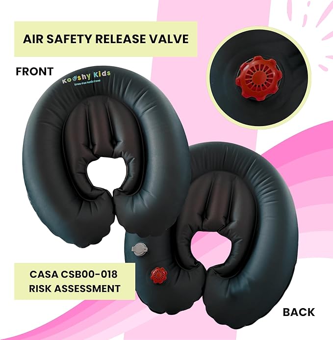 Premium Kooshy Kloud - Hand-Pumped Travel Pillow Nest - Inflatable Travel Pillow - Infant Kids Travel Cuddle Bed - Adult Back Support - Sleep on Planes - Approved All Airlines