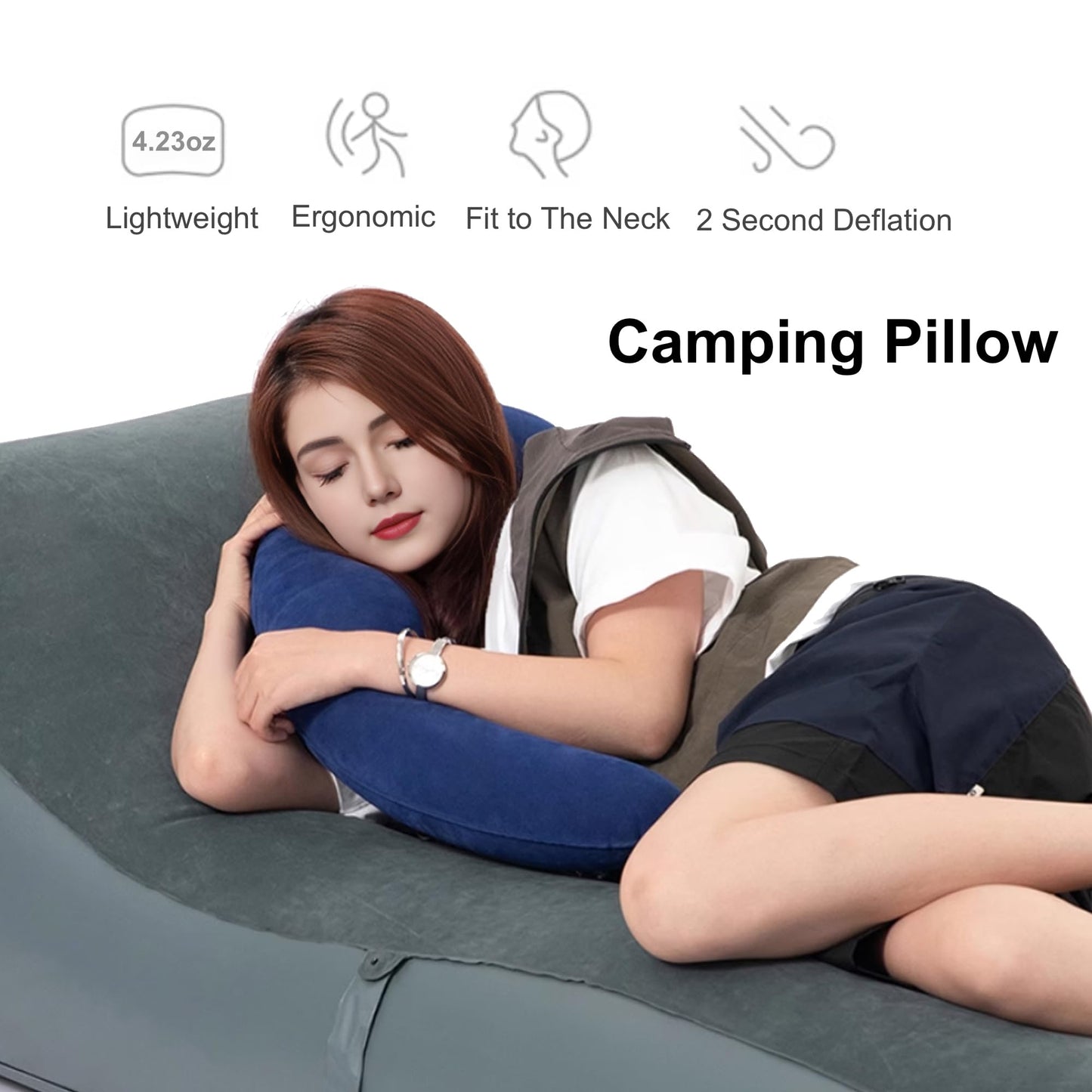 galactruly Inflatable Neck Pillow for Traveling on Plane, Inflatable Travel Pillows for Airplanes, Kids Body Pillow, Kids Neck Pillows for Travel, Airplane Pillow for Long Flights