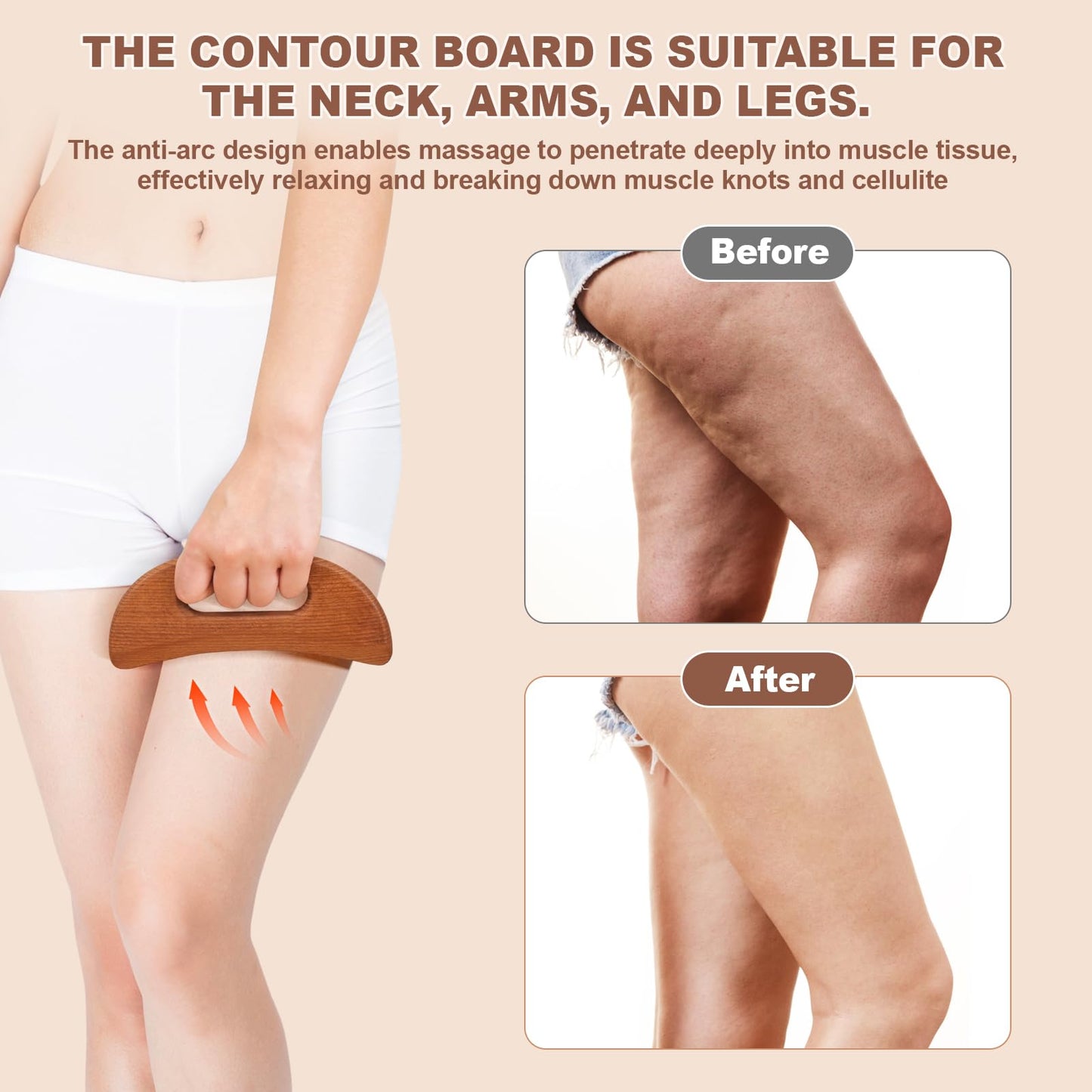 3-in-1 Wood Therapy Massage Tools Wooden Gua Sha Lymphatic Drainage Massager Body Sculpting Tools, Maderoterapia kit, Anti-Cellulite, Body Sculpting & Contouring