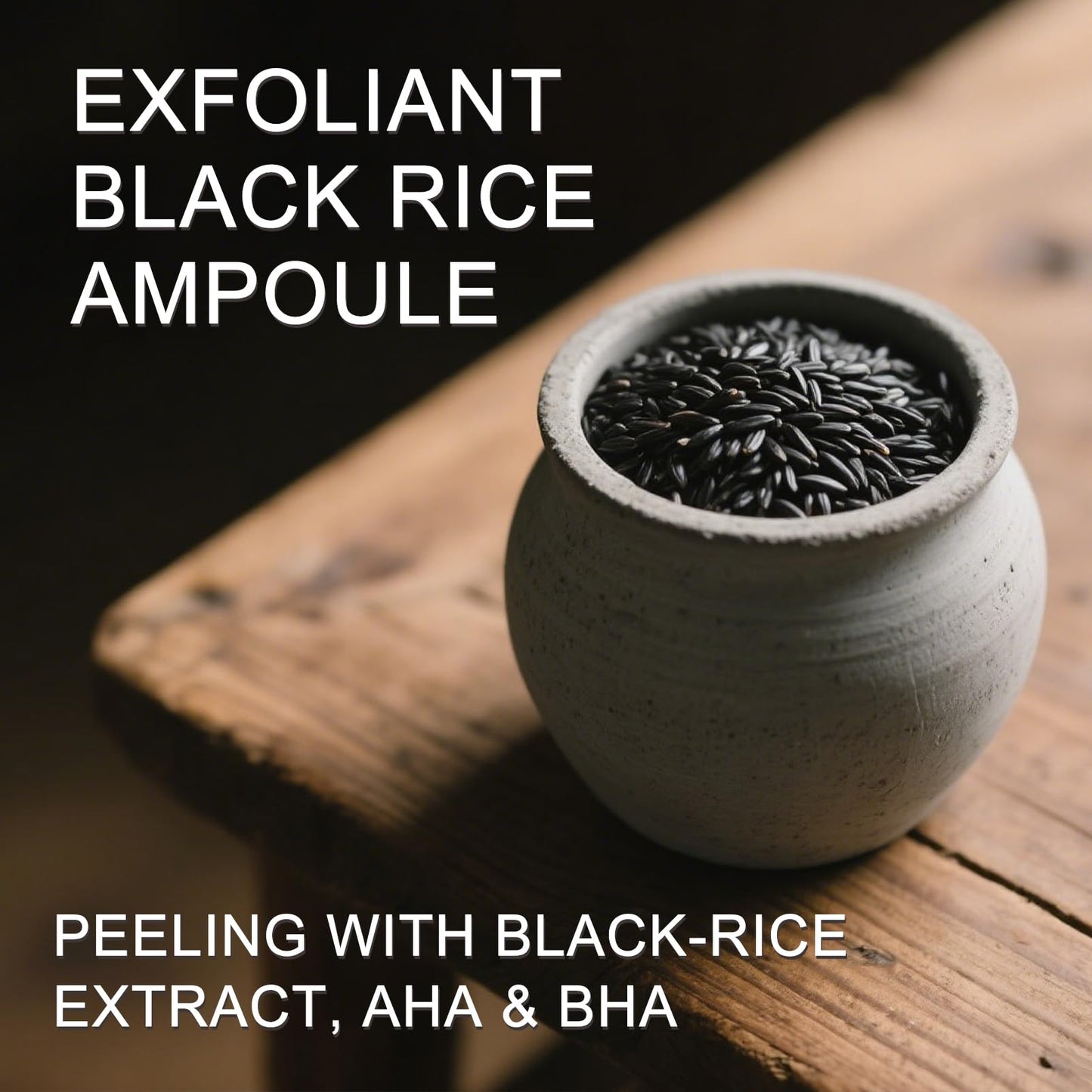 Black Rice Peeling Ampoule, Face Exfoliator Pore Minimizer for Face, Rice Ampoule Soft Exfoliating Face&Body Scrub Dead Skin Remover, Moisturizing, Smooth, Nourish, Korean Skin Care (2 Pack)
