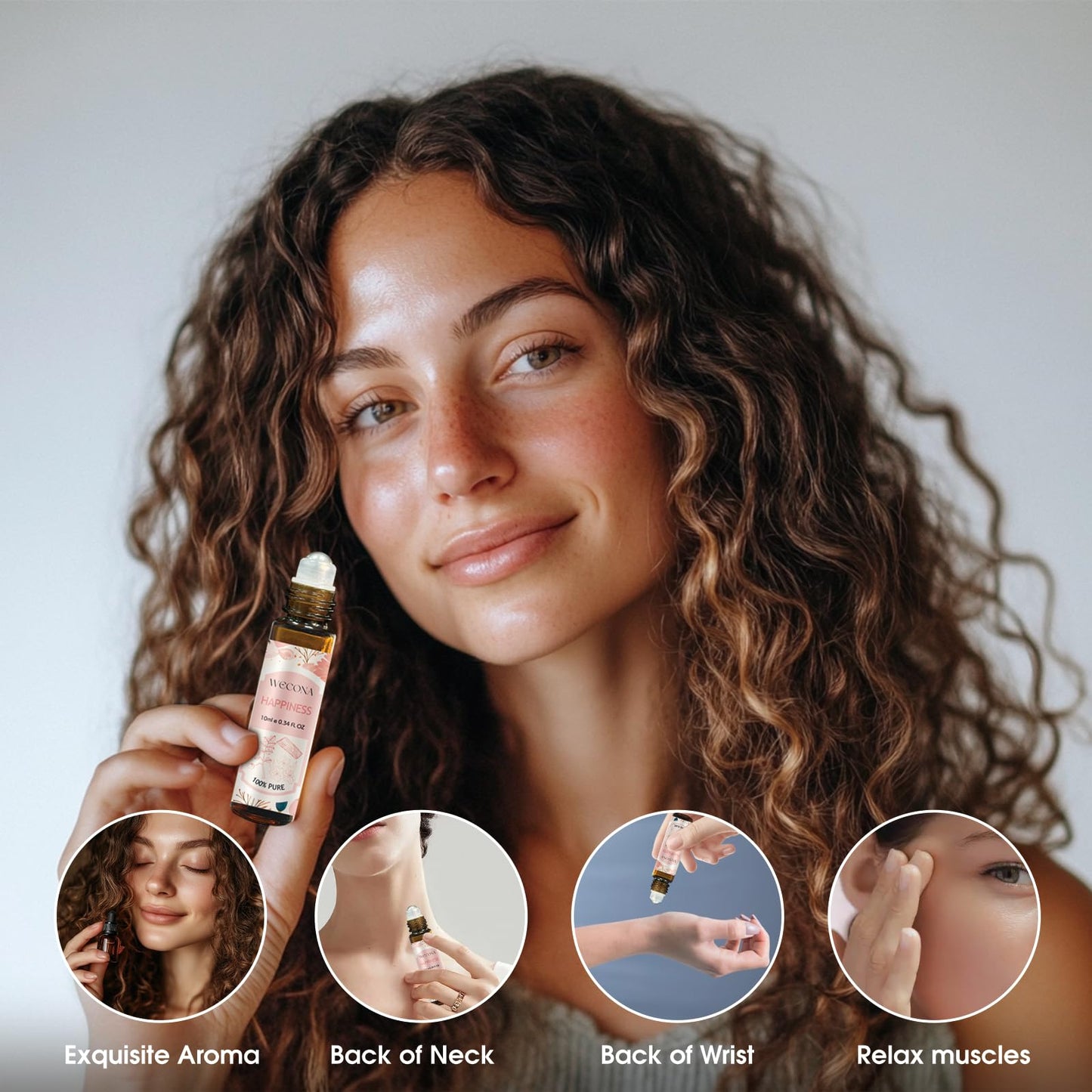 Wecona Aromatherapy Essential Oil Roll-On Set – 6x10ml Essential Oil Blends with Roller Bottles, Portable Essential Oils for Diffusers for Home,Relaxing Gift for Women & Men