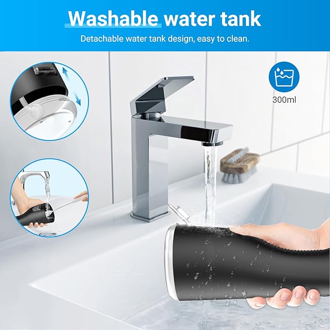 Betterchoi Water Flossers for Teeth, Portable Cordless Water Dental Flosser Teeth Pick, Oral Irrigator – 4 Cleaning Modes, 1800 Pulses, IPX7 Waterproof, USB Type-C Charging for Home Travel, Black