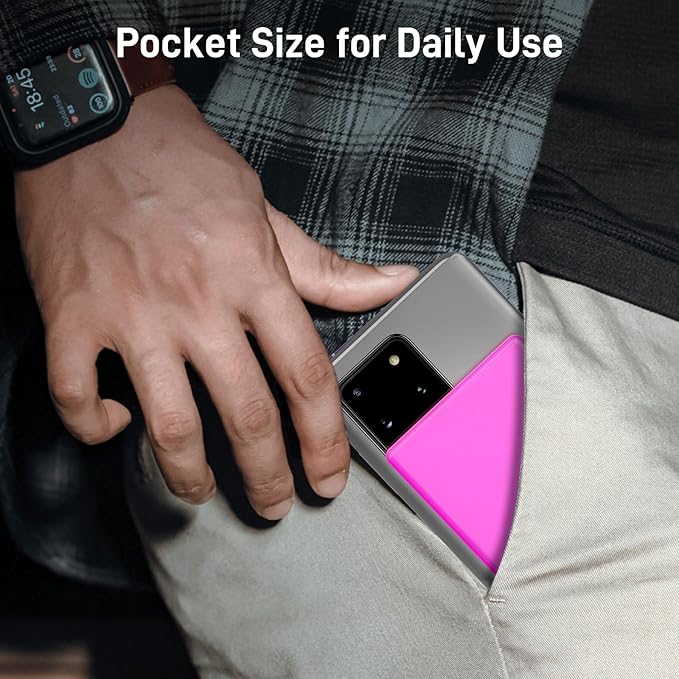 Auskang Pink USB-C Portable Charger with Built in Cable-5000mAh Slim Power Bank Compatible with iPhone16 15 Series/Samsung/Google Pixel/Android Phones etc-Thin Battery Pack for Outdoor Travel