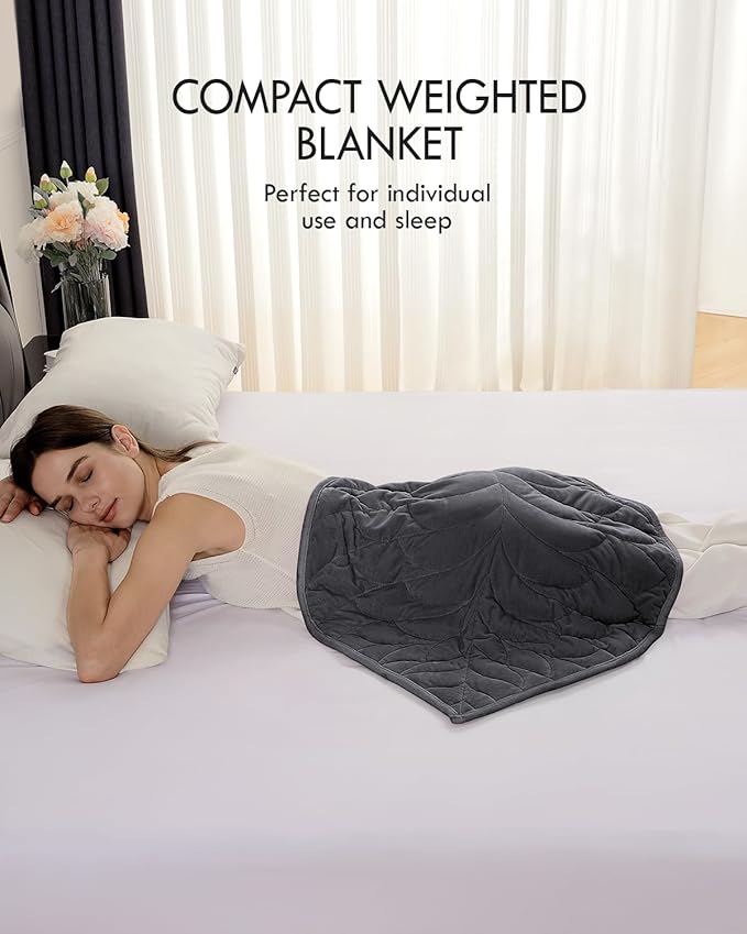 Kaisa Weighted Lap Blanket 3 lbs 23" x 29", Cozy Luxury Crystal Velvet Small Weighted Blanket for Adults, Portable Travel Weighted Blanket for Relaxation, All-Season Blanket, Machine Washable, Gray