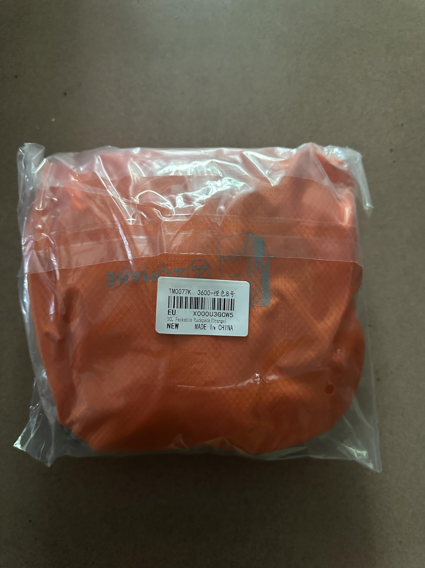 ZOMAKE Lightweight Packable Backpack 30L, Foldable Hiking Backpacks Water Resistant Compact Folding Daypack for Travel(Orange)