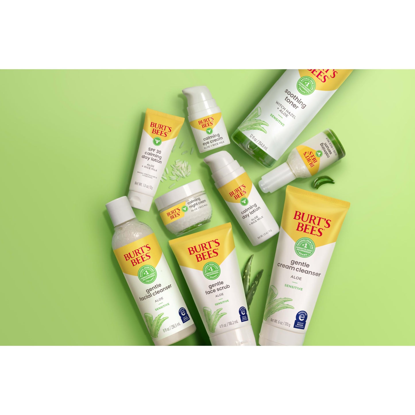 Burt's Bees Calming Eye Cream With Aloe and Rice Milk, Moisturizes Without Causing Redness or Irritation, 98.7 Percent Natural Origin Skin Care, 0.5 oz. Bottle