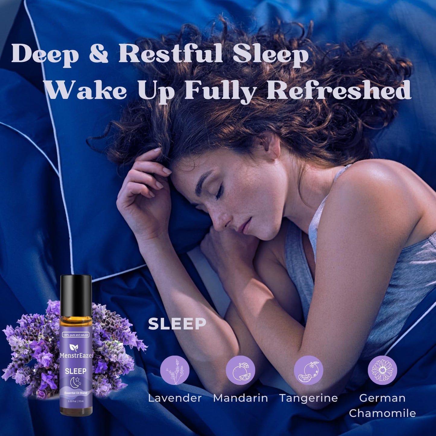 Therapeutic Grade Essential Oils Roll-On Set (Sleep, Breathe, Refresh), 100% Pure Natural Blend for Sleep Support, Stress Comfort, Head Comfort, Clear Breathing, Self Care Gifts for Women and Men