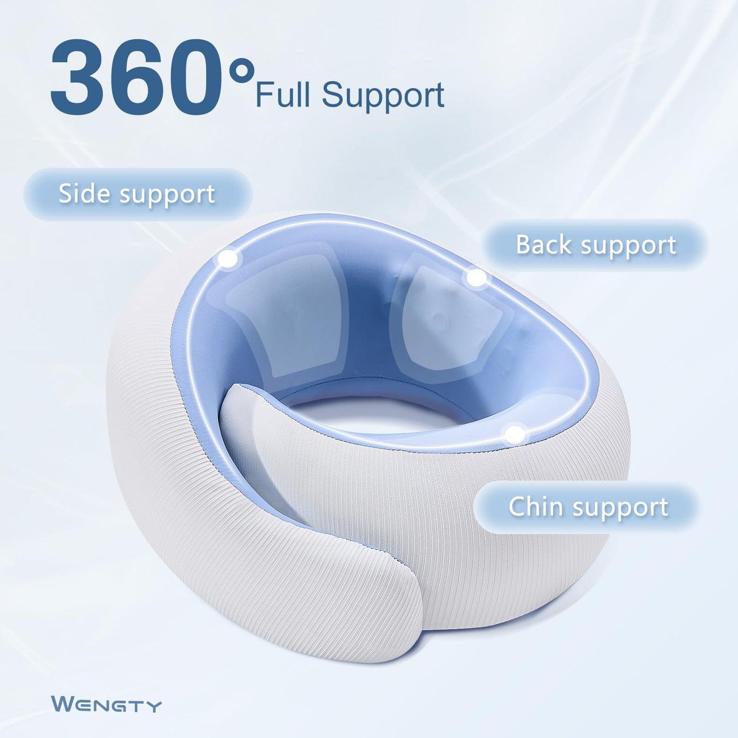 Travel Pillows for Airplanes,Memory Foam Neck Pillow for Traveling,Smooth & Cooling Fabric Plane Pillow for Long Flight,Ideal for Travels,Airplanes,Offices,Cars,Trains (Blue, Standard-Broad Fit)