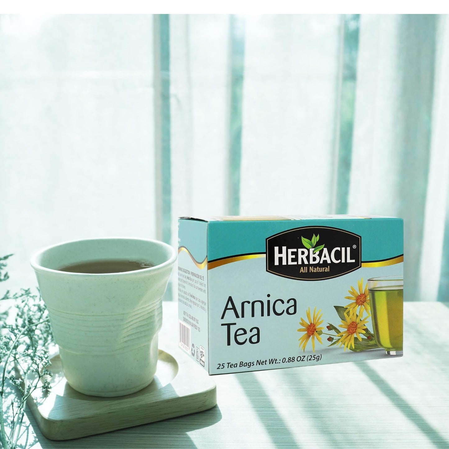 Herbacil Arnica Herbal Tea – Caffeine-Free Natural Remedy, 25 Tea Bags per Box, 3-Pack (75 Total), 0.88 oz Each