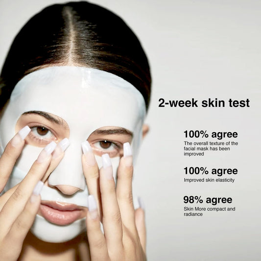 SUDAJI Apple Stem Cells Probiotics Collagen Face Mask (37gx5ea), Hydrating Overnight Hydrogel Mask for All Skin Types – Elasticity Enhancing, Firming, Moisturizing