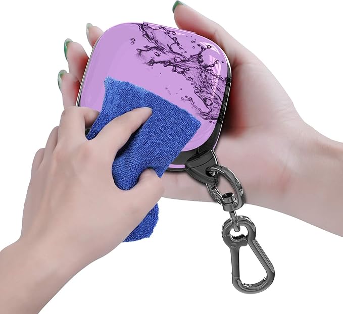 Compatible Powerbeats Pro Case Cover, Full Protective Shockproof Anti-Slip Silicone Case for Beats Powerbeats Pro 2019 (Black Edge+Light Purple)