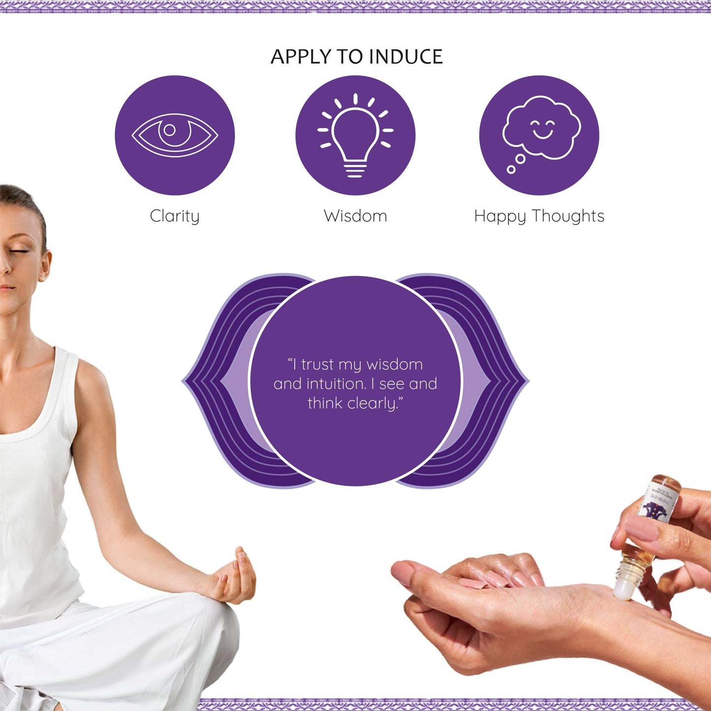 Third Eye Chakra Essential Oil Roll-On Blend by Aromafume | 10ml/0.33 fl oz | Ajna | Aromatherapy Oils for Chakra Balance | Rose & Juniper Extracts | Amethyst Incense for Meditation, Yoga, Reiki