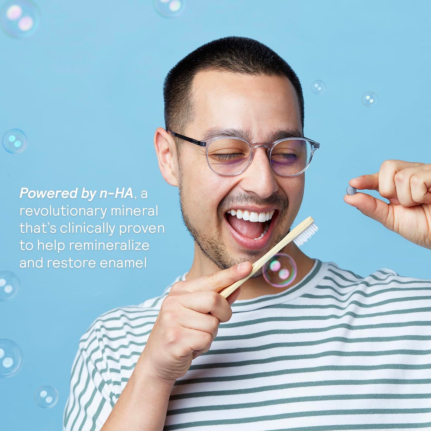 HUPPY Toothpaste Tablets, Nano Hydroxyapatite Toothpaste - Natural Whitening, Fluoride Free and Remineralizing Tablets - Travel Hydroxyapatite Tabs, 62 Count