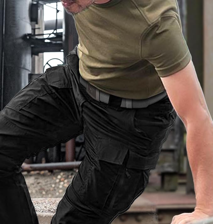 BULLIANT Men Belt 2 Pack,Nylon Web Holster Belt Stretch for Gift Men Outdoor Work Sports Hunting Hiking,Quick Release