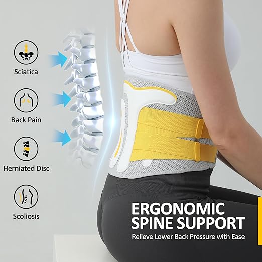 Back Brace for Men Lower Back Pain Relief, Breathable Back Support Brace for Women, Adjustable Lumbar Support Belt for Herniated Disc, Sciatica, Scoliosis Pain Relief (XXXL:36.4"–55.1")