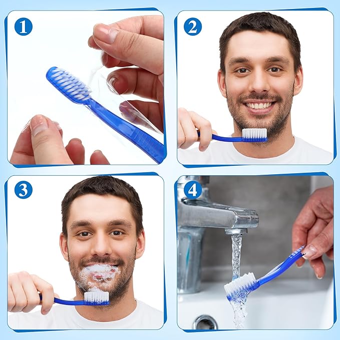 200 Pcs Prepasted Disposable Toothbrushes Bulk Individually Wrapped Pre Pasted Soft Bristle Set Travel Colorful Toothbrushes for Homeless Gift Hotel Camping Travel