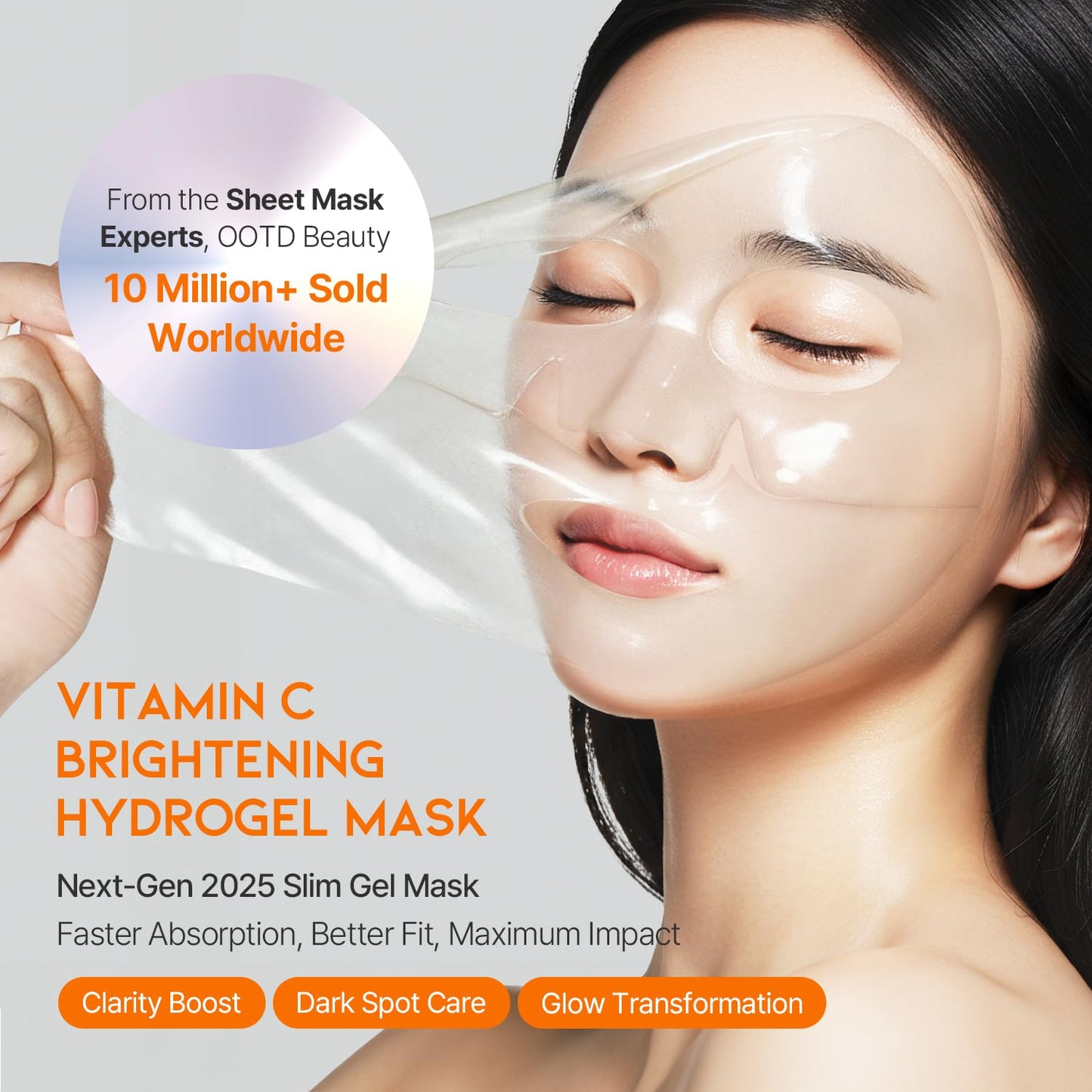 #OOTD Vitamin C Collagen Glutathione Hydrating & Firming Hydrogel Sheet Mask - Radiant Glow Gel Mask and Dull Skin (5pcs)