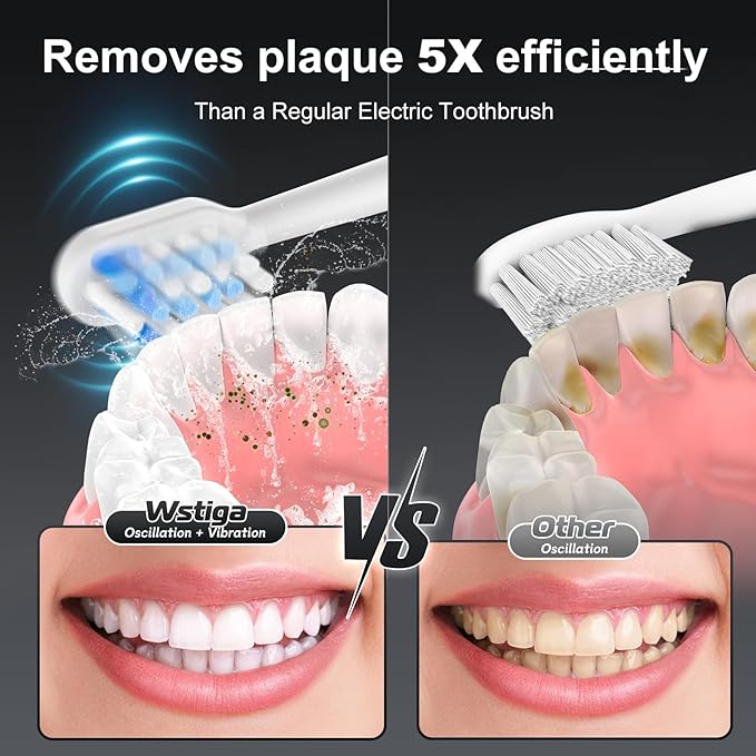 2025 New Sonic Electric Toothbrush for Adults - Vibration 60,000 VPM & 73° Oscillation Rechargeable Electric Toothbrush, 50+ Days Battery Life, 3 Modes, 2-Minute Timer, 3 Brush Heads, White
