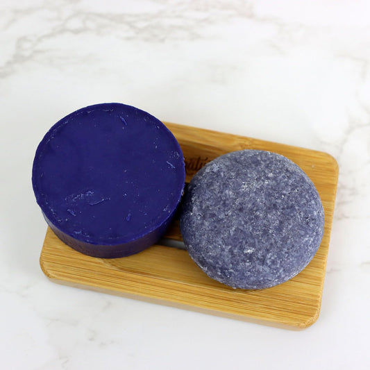 Naturel Toning Purple Shampoo and Conditioner Bar Set with Biotin for Blonde or Grey Hair, Shampoo Bar and Conditioner Bar for Blonde or Grey Hair, Vegan and Cruelty Free, Zero Waste, Made in USA