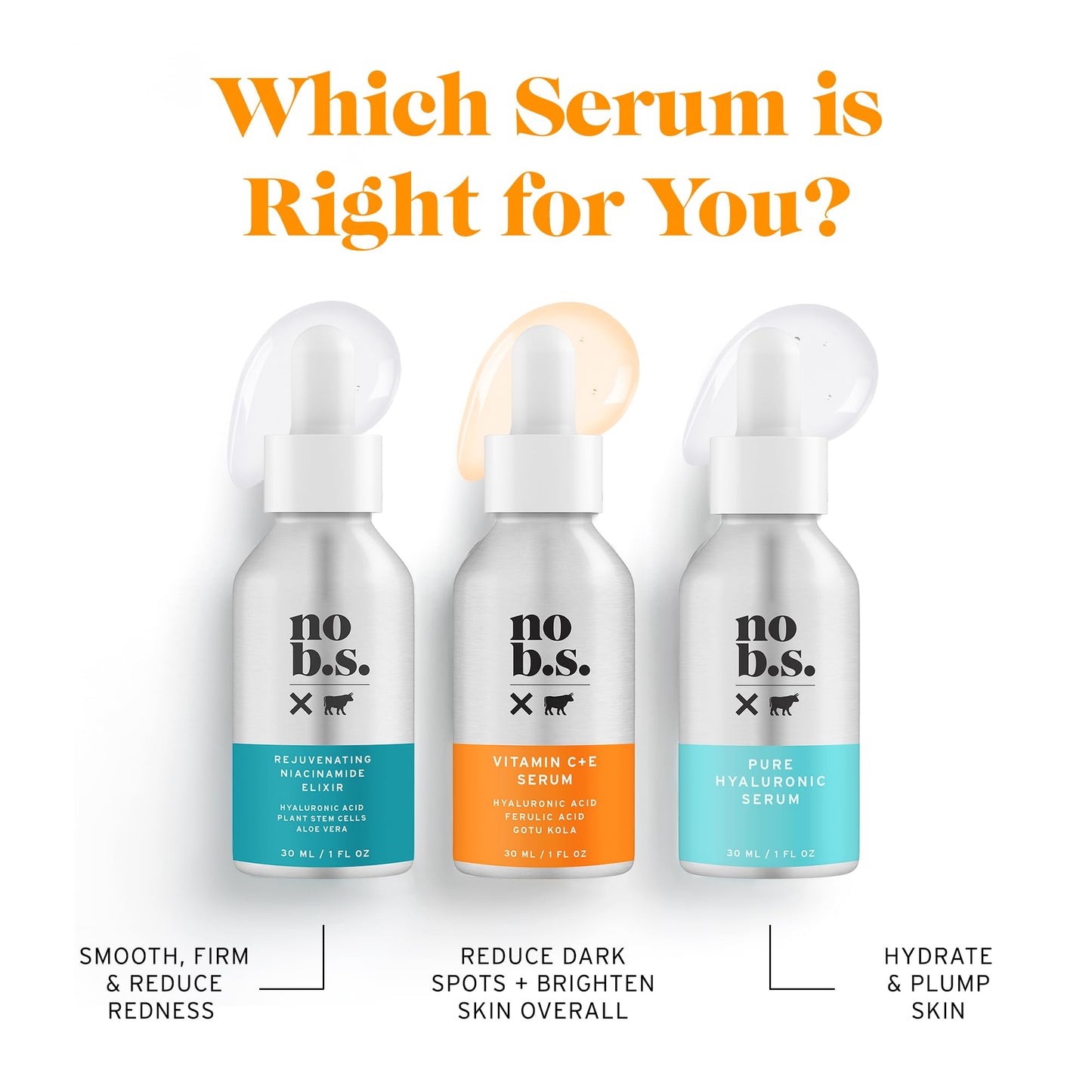 No Bad Stuff - Vitamin C + E Serum - Firming Face Serum for Anti-Aging, Smooths, Hydrates, Plumps Fine Lines & Reduces Dark Spots (1 fl oz)