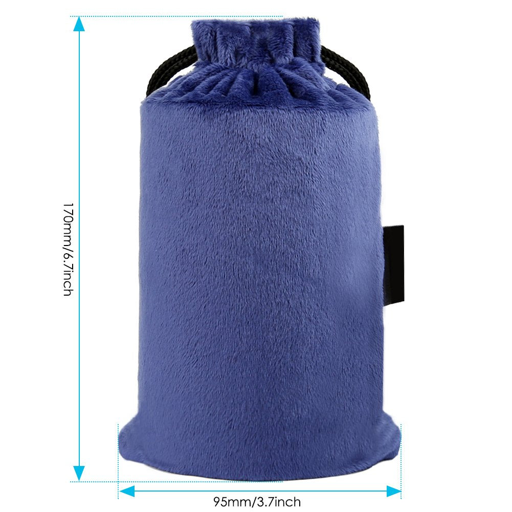 urophylla Inflatable Travel Pillow for Airplane, Soft Velvet Inflatable Travel Neck Pillow for Airplanes, Train, Car, Home and Office with Packsack & Comfortable Velvet - Blue