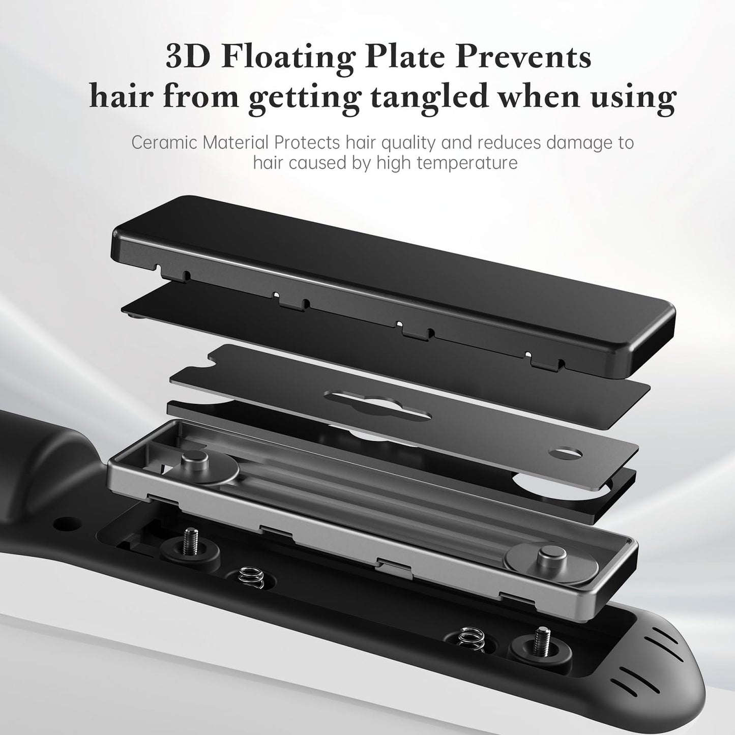 Straxelle 2-in-1 Mini Cordless Hair Straightener and Curler, Adjustable 350°F-420°F, Mini Straightener Flat Iron LED Display/5000mAh,Flat Iron Travel Safe Ceramic Plates for Fine to Thick Hair(White)