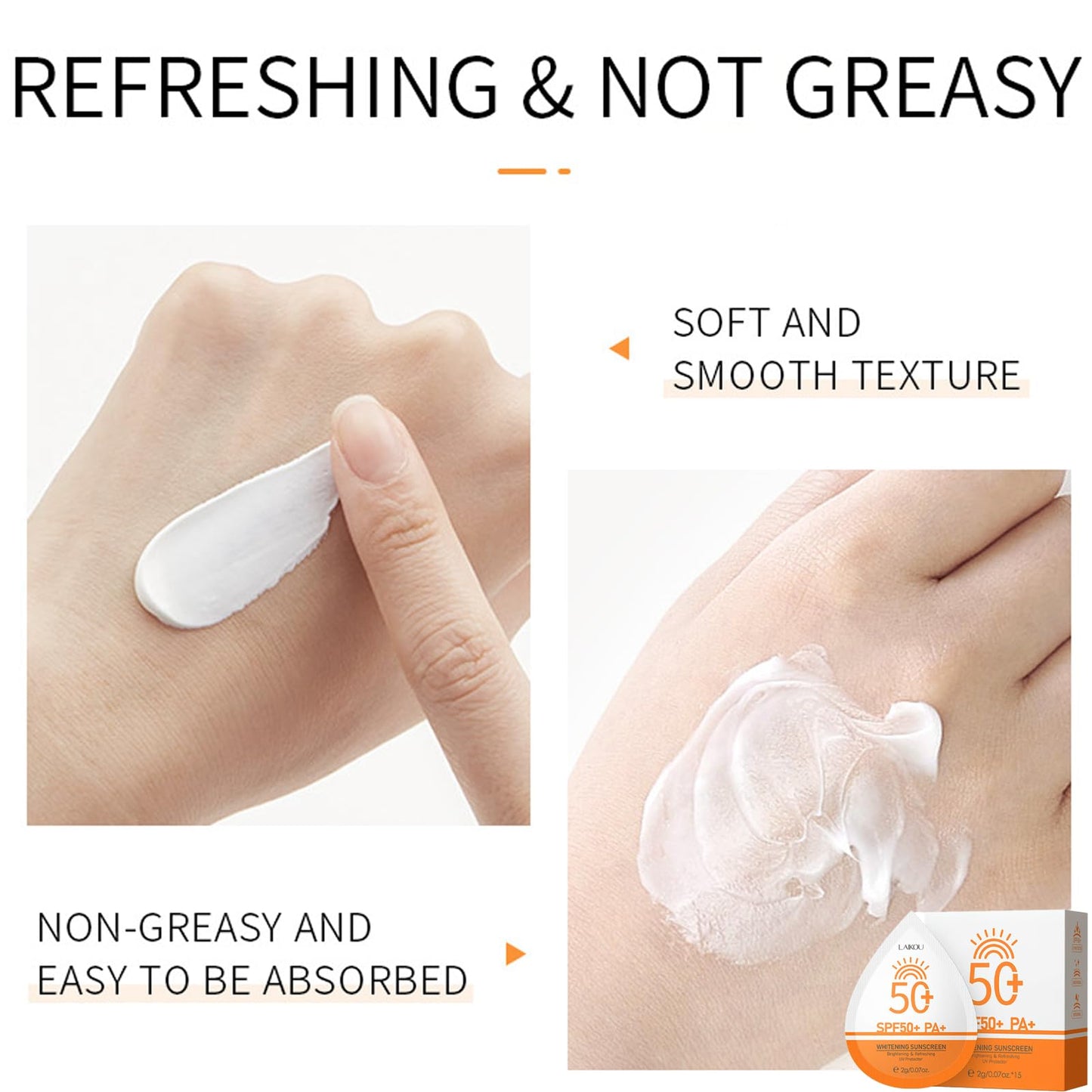 2g*60PCS Travel Size Sunscreen SPF50+ PA+ – Mini Sunscreen for Face & Body, Waterproof, Non-Greasy, Perfect for Thank You Gifts & Summer Party