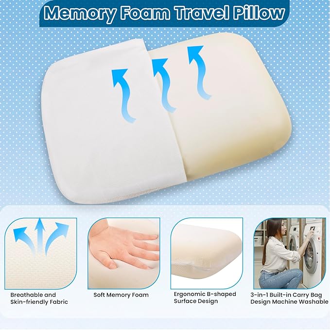 Blanket Pillow for Airplane Travel Essentials - 3 In 1 Travel Blanket and Pillow Set for Women Gift, Plane Compact with Bag for Long Flight, International Traveler Must Haves Flying Accessories（Black）