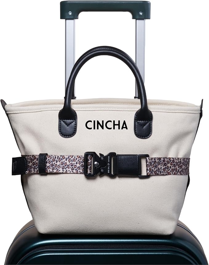 Cincha Mini Travel Belt for Luggage - Stylish & Adjustable Add a Bag Luggage Strap for Carry On Bag - Airport Travel Accessories for Women & Men - As Seen on Shark Tank (Leopard)