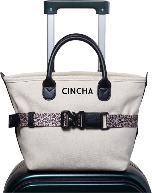 Cincha Mini Travel Belt for Luggage - Stylish & Adjustable Add a Bag Luggage Strap for Carry On Bag - Airport Travel Accessories for Women & Men - As Seen on Shark Tank (Leopard)