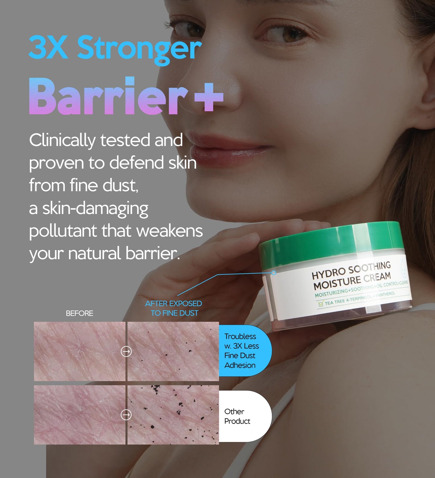 Troubless Hydro Soothing Moisture Cream - Deep Hydration & Skin Barrier Cream for Face w/ 10,000 ppm Panthenol & Tea Tree 4-Terpineol - Soothing & Non-Greasy Face Moisturizer (2.36 fl oz)