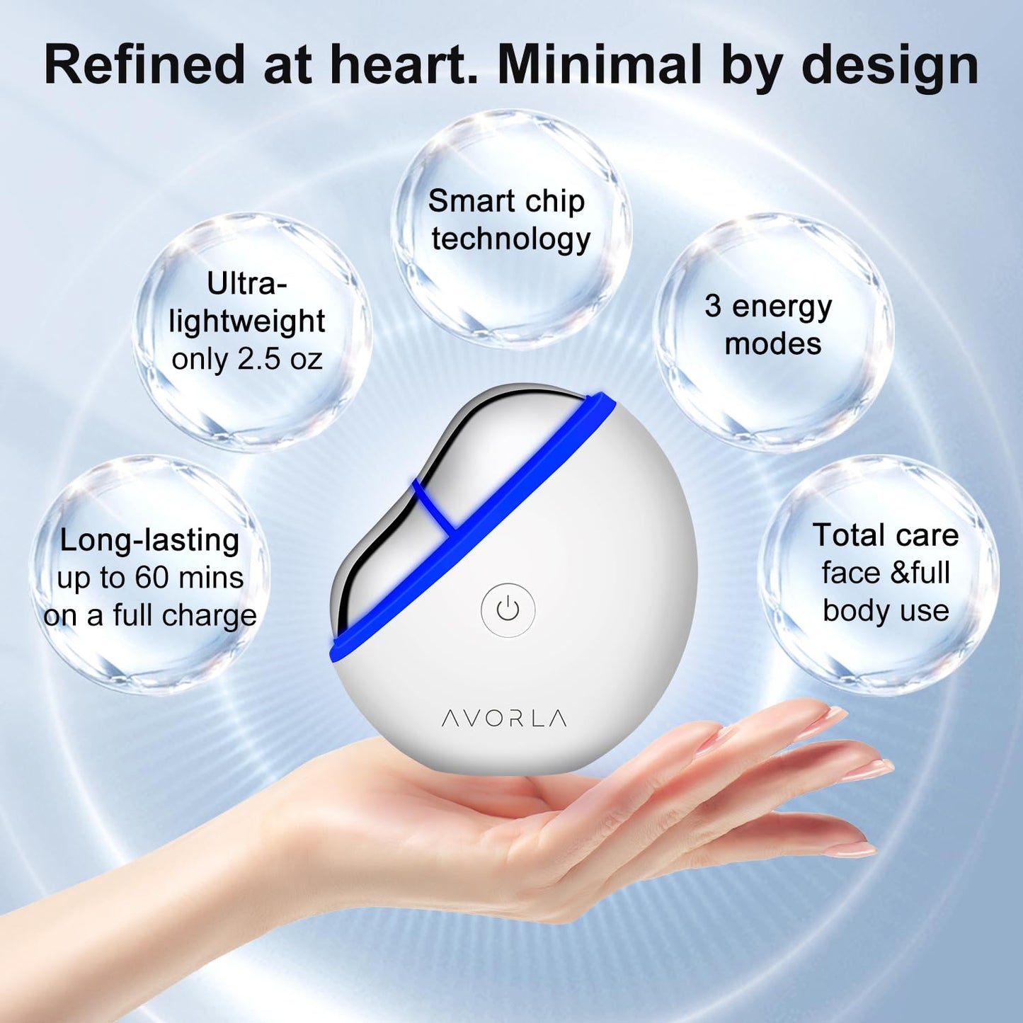 AVORLA LED Gua Sha Facial Tool with Heat and Microcurrent, Skin Toning Device, Skin Light Therapy Anti-Aging/Anti-Wrinkles,face Lift, Eye/face Puffiness, Skin Firm