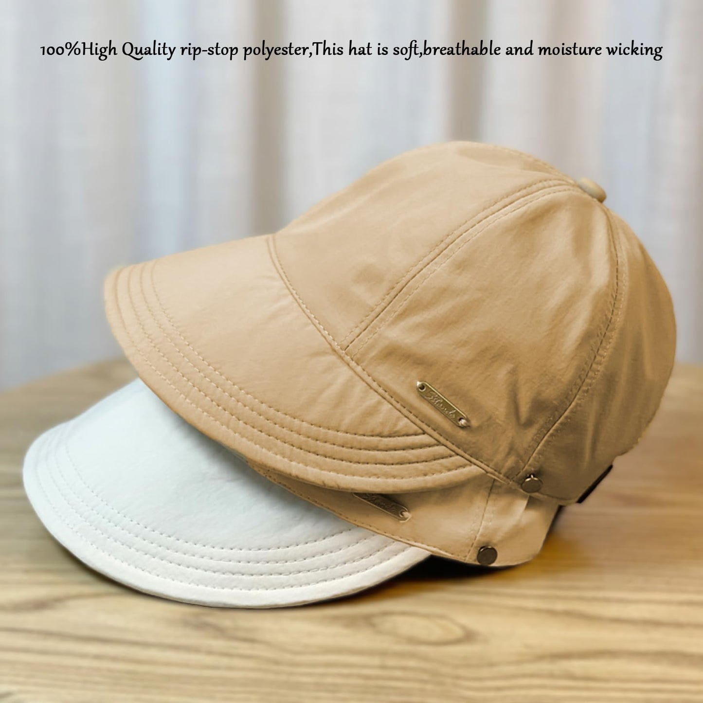 huablo]UPF 50+Womens Sun Hat Wide Brim Hat UV Protection Hiking Fishing Hats Adjustable Ponytail Packable Sun Cap Khaki