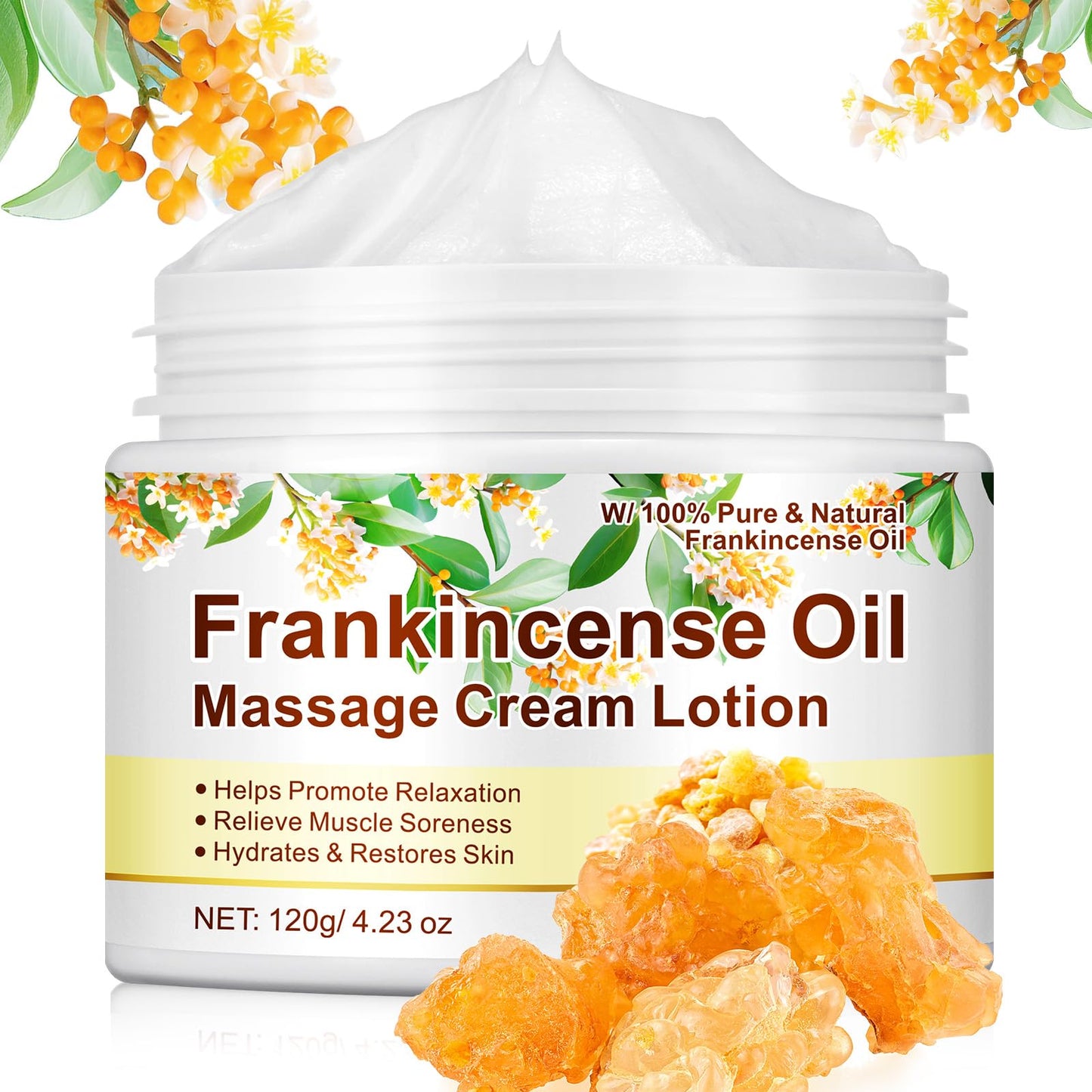 Vitality Frankincense Balm 4.23 fl.oz, Deep Moisturizing Frankincense Cream for Face, Reduces Fine Lines & Wrinkles, Soothes Irritated Skin, Face Anti-Aging Anti-Wrinkles Hydrates Frankincenses Balm