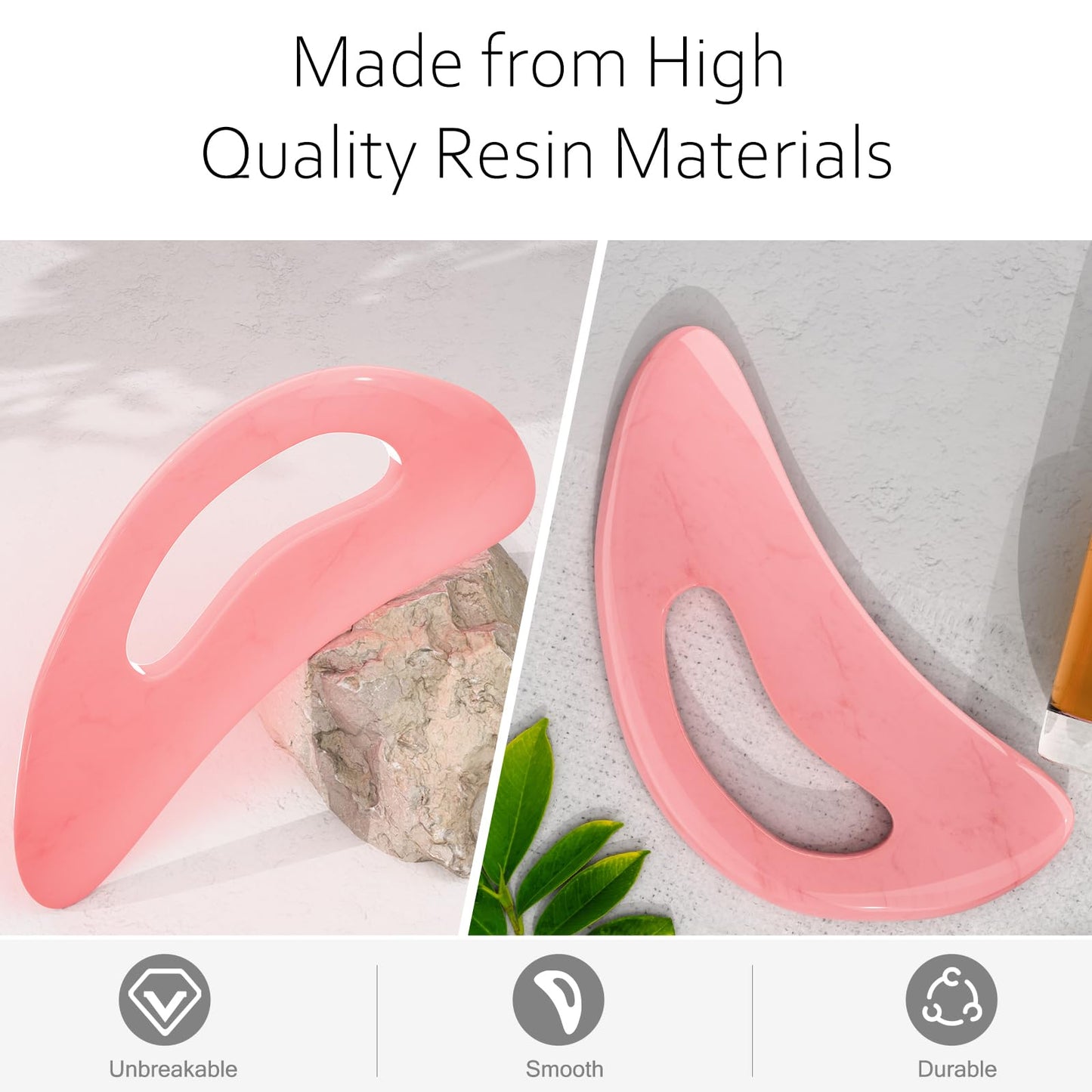 AICNLY Large Gua Sha Massage Tool, Lymphatic Drainage Massager, Muscle Scraping Massage Tools, Body Sculpting Anti Cellulite Tools for Man and Women (Pink)